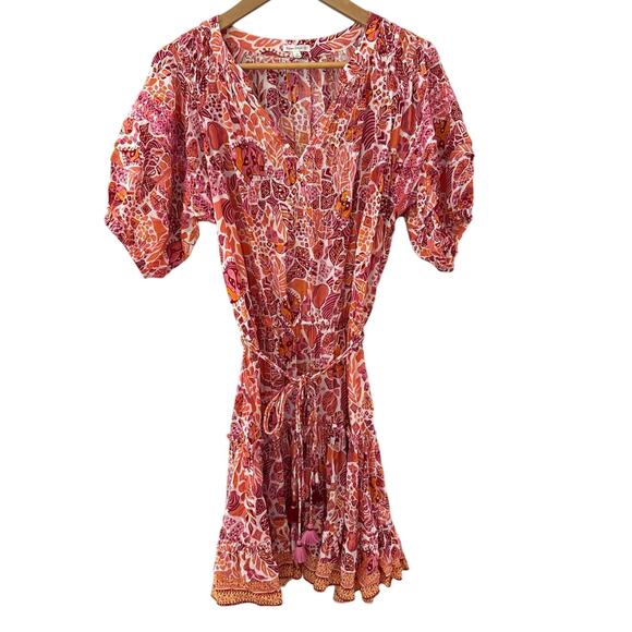 Poupette‎ St. Barth Mini Bona V-Neck in Red Chagal Size Medium - Picture 4 of 13